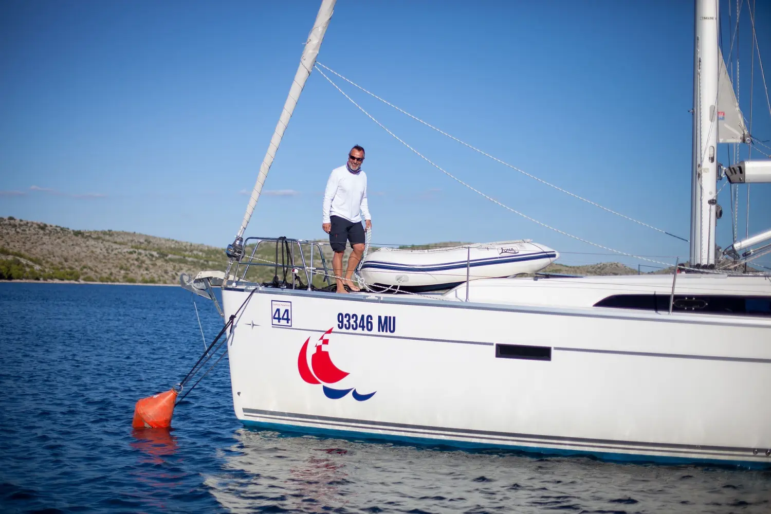 Successful Sailing - Skipper Thomas Lindloff beim Segeln auf dem Meer 